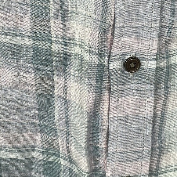 New Rails Mens Havana Plaid Denim Sport Shirt Linen Button Front Long Sleeve S - Picture 6 of 14